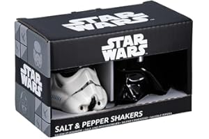 Star Wars Salière et poivrière sous licence officielle Disney Stormtrooper et Dark Vador en céramique pour la cuisine et la décoration d'intérieur, cadeau de pendaison de crémaillère pour les fans de