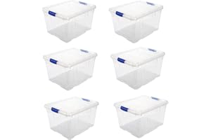 Acan Tradineur – Pack de 6 Cajas de Almacenamiento – Fabricado en plástico – Contenedor para almacenar Juguetes, Libros, Ropa, Mantas – N.º 2 – 25,5 x 41,5 x 35 cm – 25 L