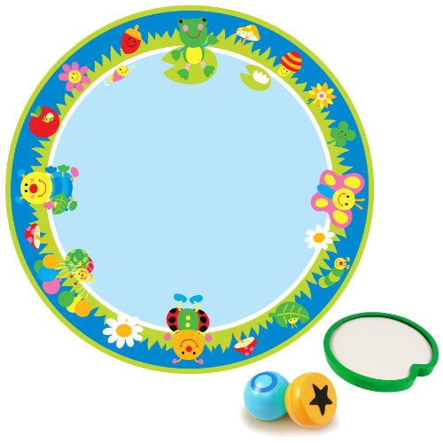 TOMY - Tout Premier Tapis Aquadoodle Rigol'eau pour Bébé E71515, Tapis de Dessin à Eau, Tapis de Jeu Bébé, Tapis Éveil Bébé avec 2 Tampons Inclus dès 6 mois