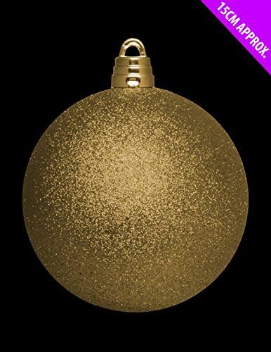 15cm Giant Gold Glitter Bauble - Christmas Decorations - Tree Trimmings.