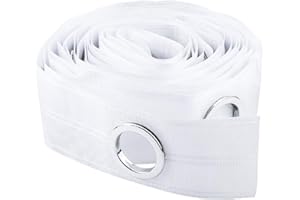 INCREWAY Cinta de cortina de 10 m, cinta con ojales para cortinas perforadas, decoración de bricolaje, color blanco