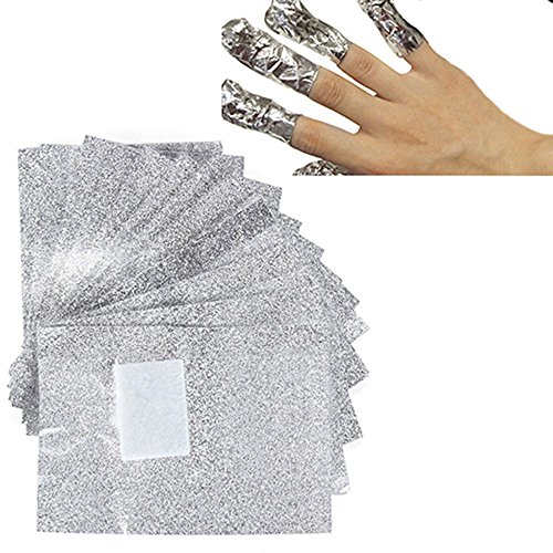 100 Pcs Aluminium Foil Nail Wraps Acrylic Gel Polish Remover