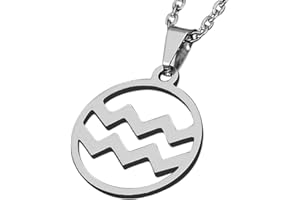 ZENSE - Collana zodiaco Acquario da uomo ZP0244, diametro 2 cm, con catena