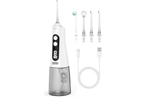 VOTEYO Water Flosser for Teeth Cleaning 9 Modes Rechargeable Oral Irrigator 4 Tips Powerful Battery Life Water Dental Picks