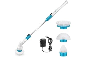 BRIEFNESS Hurricane Spin Scrubber Elektrische Power-Bürste mit 3 austauschbaren Bürstenköpfen für Badezimmer Küche Toilette Fliesenboden Wandreinigung