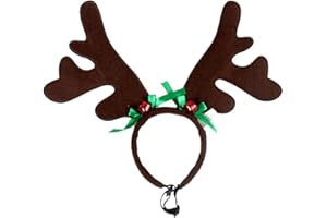 Bestoyard pour animal domestique de Noël pour chien animal Cerf Serre-tête de renne oreilles Antler Tenue de Noël