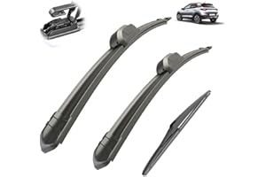 AUTOPIXL Essuie-glace de voiture compatible avec KIA Stonic 2016-2021 Balais d'essuie-glace avant arrière de voiture Essuie-glaces en caoutchouc souple Pare-brise automatique 26"16"11" 2017 2018 2019 2020 (Co
