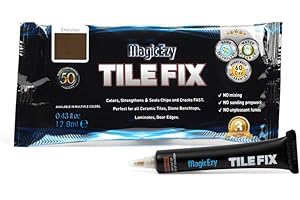 MagicEzy Mocowanie płytek: Naprawa zarysowań płytek ceramicznych | Naprawa pęknięć porcelany | Wypełniacz do płytek podłogowych w łazience (czekolada)