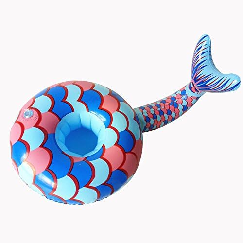 3PCS Mini Mermaid Tail Inflatable Cup Holder Swimming Drink Holder Party Beverage Holder swimming float Pool Toys Party Supplies