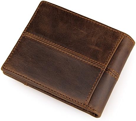 SAIERLONG WL New Mens Brown Cowhide Wallet Bifold Trifold Hybrid Credit Card Wallet