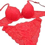 Hee Grand Damen Push-Up Spitze Dessous Set Buegel-BH & Slip Elegant BH