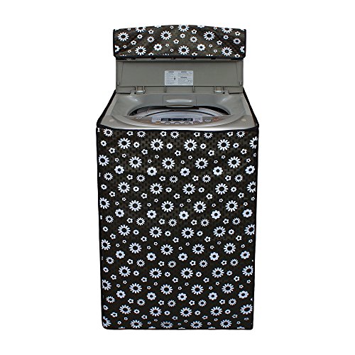 Lithara PVC Top Load Fully Automatic Washing Machine Cover For 6 kg, 6.2 Kg, 6.5 Kg, 7 Kg | Size : 58.4 x 58.4 x 88.9 Cm | (Dark Green)