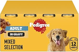 Pedigree Adult Dog Wet Food Can, Mixed Selection Gravy, 12x400g