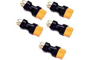 Boladge 5-pack Adattatore da Connettore Maschio Spina T Deans a Connettore Femmina Spina XT60 per RC auto piano Batteria Lipo ESC
