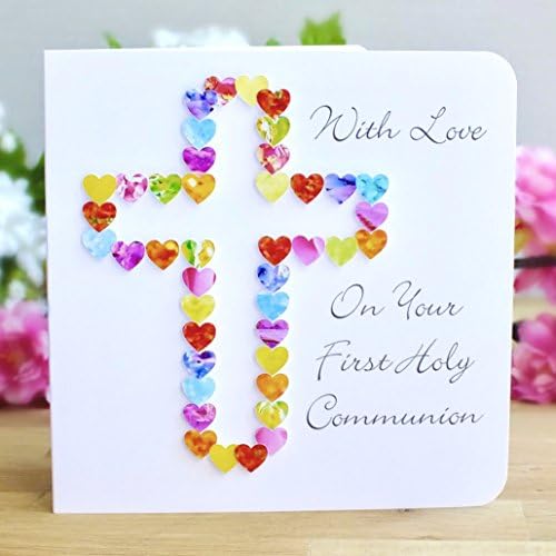 Personalised First Holy Communion Card, With Name & Date for Girls Boys Male Female Him Her Handmade