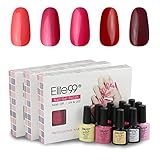 Elite99 Gel Nail Polish Kit - UV LED Curing 14 Day Nail Gel Polish - Long Lasting Soak Off Gel Varnish 5 Colours Nail Art Set - Perfect For Professional Nail Salon & Home Use #C001