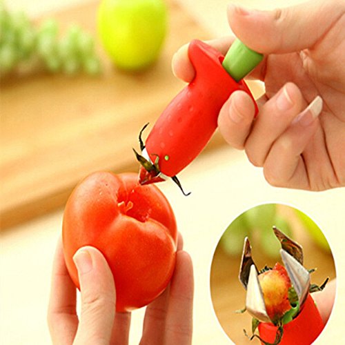Edealing 2X New Erdbeere Tomaten Stängelblätter Huller-Remover-Abbau-Frucht Corer Küchenhelfer - 2