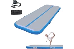 ‎PPXIA Gymnastik Tumbling Matte 3/4/6M/8M Turnmatte Air Matte Aufblasbar, Gymnastikmatte mit elektrischer Luftpumpe, Tumble Track Trainingsmatte Sportmatte Yogamatte für zuhause Outdoor Yoga Turn- & Fitness