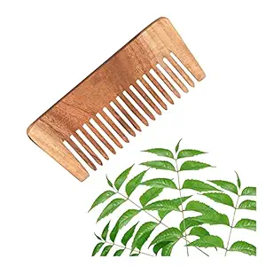 Bode Kacchi Neem Comb, Wooden Comb | Hair Growth, Hairfall, Dandruff Control | Hair Straightening, Frizz Control | Comb for Men, Women -Bode (L-9)