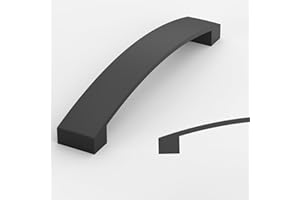 Amerdeco 10 Stück Möbelgriffe Schwarz,128mm Lochabstand, Aluminiumlegierung Schubladengriffe & Schrankgriffe für Küchenschränke & Kleiderschränke UK0021