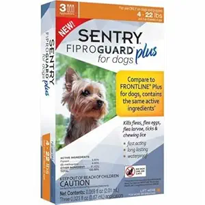 Sentry 3 Count Fiproguard Plus for Dogs Squeeze-On, 4-22-Pound