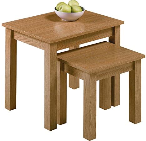 HOME Nest of 2 Tables - Oak Effect