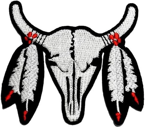 Native American Indian skull DIY Applique Embroidered Sew Iron on Patch