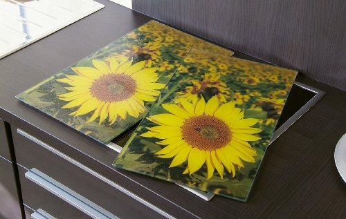 My Home 2er Set Herdabdeckplatten "Sonnenblumen"