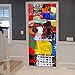 Produktbild ZDDT 3D Stereo Tür Aufkleber Abnehmbare Vinyl Kreative Aufkleber Wandaufkleber PVC Selbstklebende Wasserdichte Poster Graffiti Wohnzimmer Schlafzimmer Tür