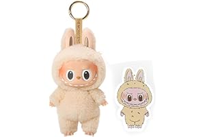 Nnbysj Labubu Plush Keychain, Labubu The Monsters Doll Cute Plush Doll Keychain, Labubu Accessories Modern Home Decor for Doll Collectors(#A)