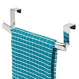 MEDIDAS PERFECTAS: Con un tamaño de 24,6 cm x 6,9 cm x 5,8 cm, esta barra para trapos y toallas se puede colocar en cualquier puerta de los armarios del baño o la cocina.