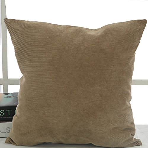 Deconovo Kissenbezug Kord Kissenbezug Wohnzimmer Kissenbezug Weich 40×40 cm Taupe 4er set - 2