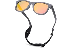 COASION Polarisierte Baby Sonnenbrille Kinder UV400 Schutz Silikon Rahmen mit Sonnenbrille für Baby 0-24 Monate