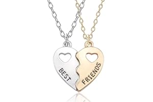 DreamAug 2pcs Friendship Necklaces, BFF Necklace | Heart Pendant | Matching Sister Jewelry for Best Friends | Birthday, Christmas Gifts