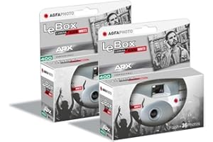 AGFAPHOTO AGFA Photo Pack 2 x 601026 - Appareil Photo Jetable LeBox Black&White, 27 Photos, Objectif Optique 31 mm - Gris