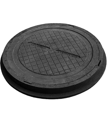 Schachtabdeckung Gartenschachtdeckel 750mm Polymersand PP Schwarz A15 Runddeckel