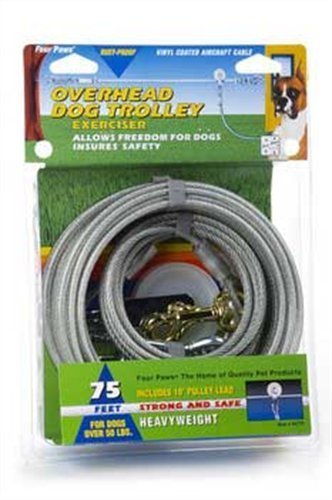 Heavy-Weight-Trolley-Exerciser-100-Feet-Silver-by-Four-Paws