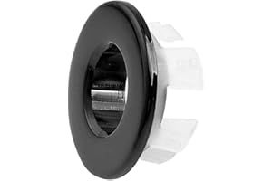 VILAGI Sink Overflow Cover, Basin Sink Overflow Rings Replacement Insert Hole Trim Cap Ring Bathroom Kitchen Black Brass Basin Drain Cover Hole Insert in Round Sink Hole Caps for Bathbub