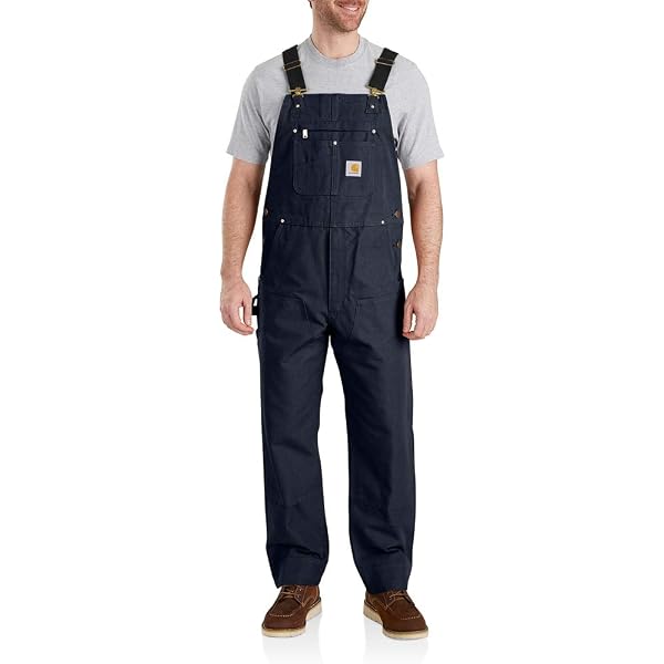 Carhartt mens Rugged Flex Relaxed Fit Canvas Bibs Overalls, Dark