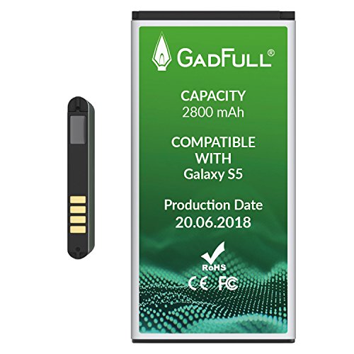 GadFull Batterie pour Samsung Galaxy S5   Date de Production est 2018   correspond    l   EB-BG900BBE EB-BG900 Lithium-Ionen-batterie d   origine du m
