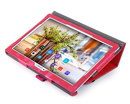 ISIN Tablet Fall Serie Premium PU-Leder Schutzhülle für Lenovo Tab 2 A10, Tab3 10 Plus und Tab3 10 Business 10.1 Zoll Tablet Velcro Handschlaufe und Umhängeband (Schwarz) - 5