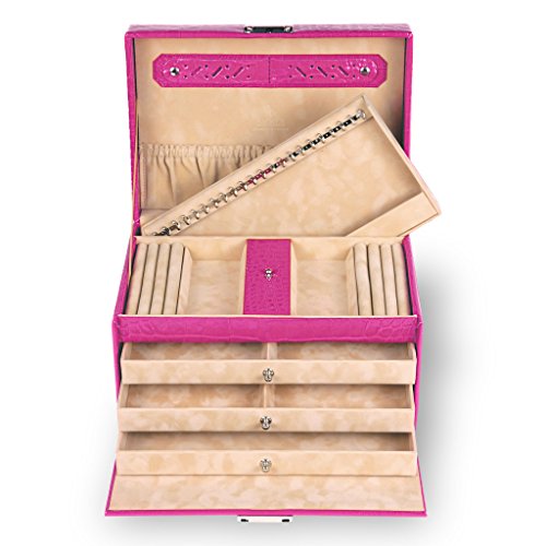 SACHER Schmuckkoffer Julia / pink, Leder / handmade in Germany - 2