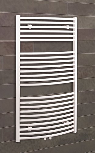 Badheizkörper Mittelanschluss Florenz 113x60 cm Design-Heizkörper Bad gebogen weiß vom Renovierungsprofi, 1 Stück, 4056397001904