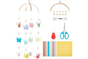 FREEBLOSS Bed Mobile Kit Colorful Paper Cranes Design Mobiles Handmade Bed Mobile for DIY Bedroom Decorations Housewarming Gift