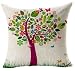 Produktbild Bestyou Blumenkissenbezüge Leinen Baumwolle gedruckt Von Vintage Sofa-Kissen Kopfkissenbezug Großer Baum