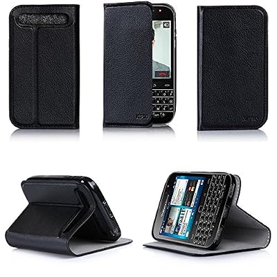 XEPTIO Etui luxe Blackberry Classic Ultra Slim noir Cuir Style avec stand - Housse coque de protection pour Blackberry Classic Q20 2015 - Prix découverte accessoires pochette XEPTIO : Exceptional case !