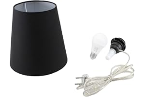 HORUS PARALUMI Kit Completo Paralume Nero + Adattatore portalampada E27 con filo e interruttore trasparente - Lampada Led A+ in omaggio! Trasforma una bottiglia in lampada! Lampabottiglia.it