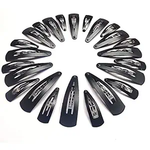 Rio Agencies Matt Black Metal Tic Tac Hair Clips for Women Pack of 24 Pieces (1) ( 3Cm ) Small Size for Kids