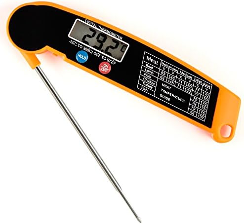 TEMPCARE Food Thermometer, Digital Cooking Thermometer, Electrical Kitchen Thermometer with Probe, Instant Read, Best for BBQ, Poultry, Meat, Charcoal Grill, Candy, Milk and Cooking (Battery Included)