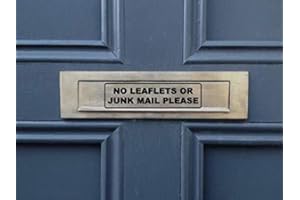 HANDMADE BY STUKK NO Junk Mail or LEAFLETS Self Adhesive Vinyl Sticker Letterbox Door Sign Post for Shop Office Home Cafe Hotels